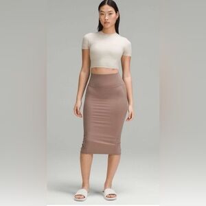 Lululemon Athletica Brown Pencil Skirt